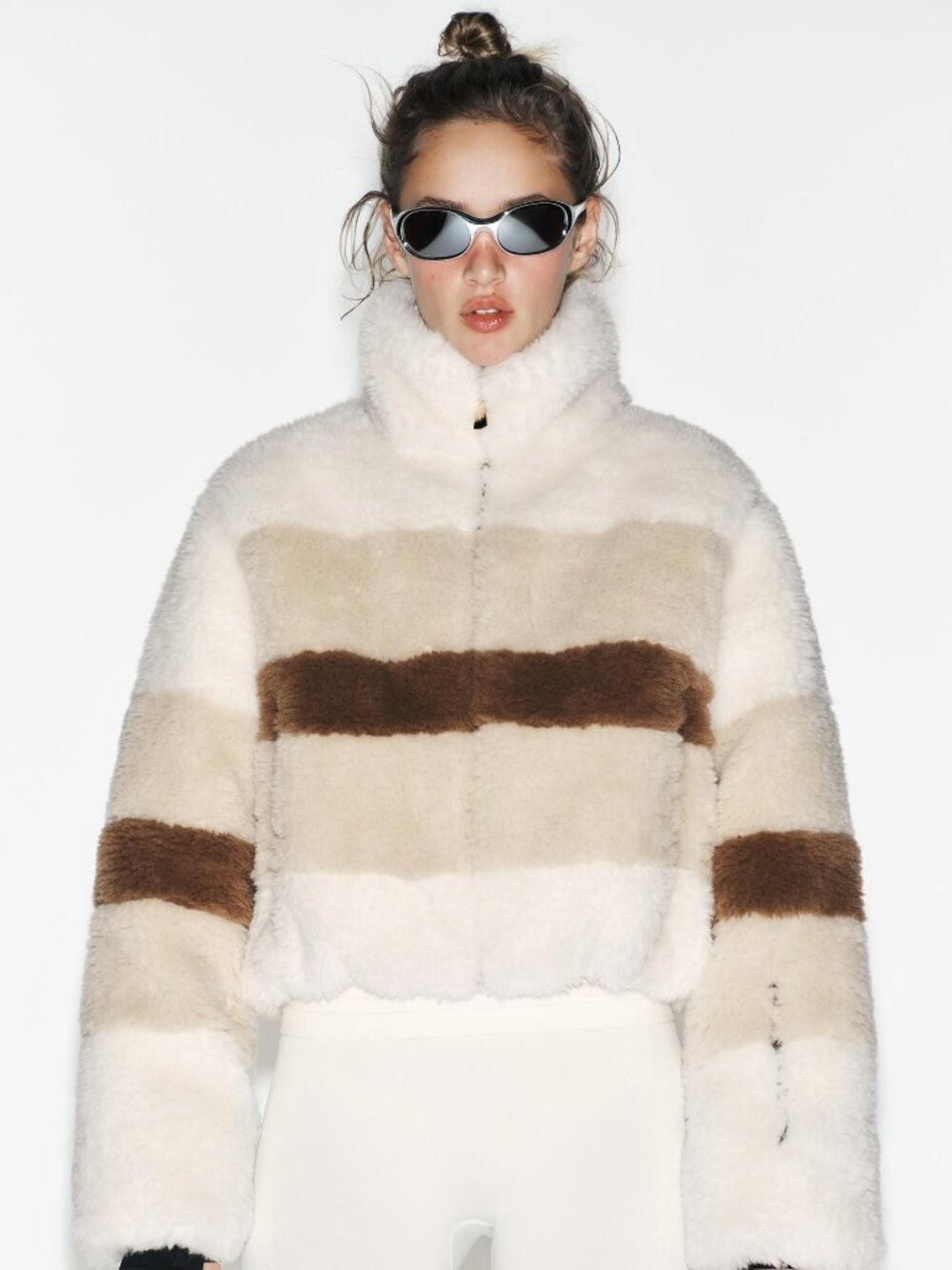 ZARA SHORT FLEECE HEIQ XREFLEX RECCO TECHNOLOGY SKI COLLECTION COAT Size XS NWT